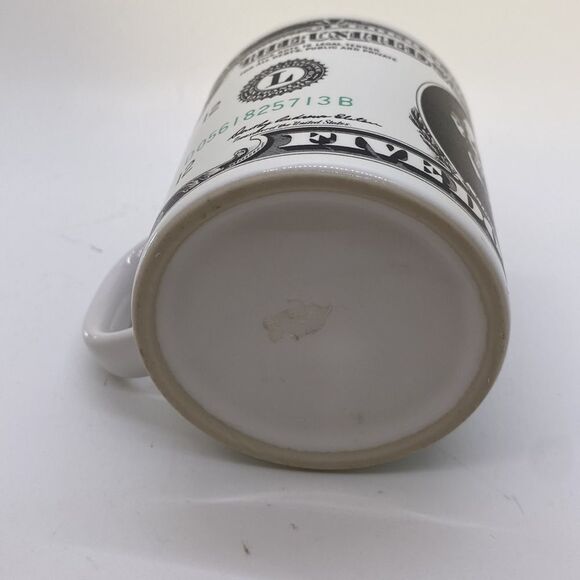 Vintage Five Dollar Bill Mug Ceramic Currency Coffee Cup Collectible Novelty - Picture 6 of 9